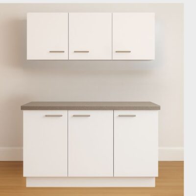 Wit keukenblok 180 cm basic met hangkaste