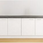 Modern wit keukenblok 240 cm met beton grafietgrijs werkblad