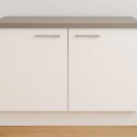 Wit keukenblok 120 cm met lava antraciet blad.