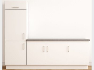 Keukenblok 240 cm met doorlopende deuren en antraciet blad