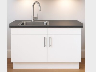 Keukenblok 120 met spoelbak en kraan
