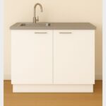 Wit keukenblok 120 met spoelbak en kraan