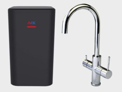 Ace boil Chroom kraan met J uitloop samen met Boiler