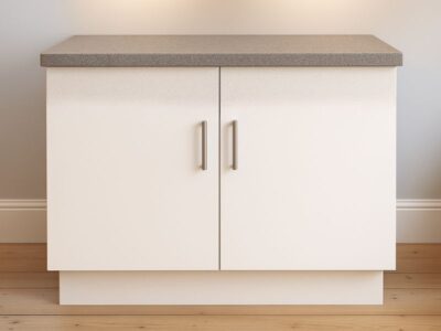 Keukenblok 120 cm met doorlopende deuren en antraciet keukenblad