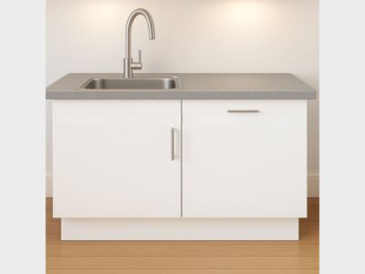 Keukenblok 120 met spoelbak en kraan en vaatwasser