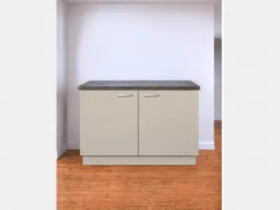 Keukenblok 120 cm met onderbouwkoelkast, Kasjmiergrijs front