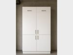 Twee witte hoge bijkeukenkasten van 195 cm hoog en 60 cm breed
