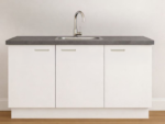 Wit basic keukenblok 180 cm met spoelbak en kraan