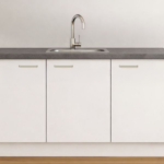 Wit basic keukenblok 180 cm met spoelbak en kraan