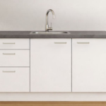 Wit basic keukenblok 180 cm met lades en spoelbak en kraan