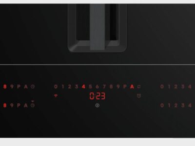 inductiekookplaat met geïntegreerde afzuiging slider bediening