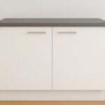 Wit keukenblok 120 cm met grafiet grijs blad.