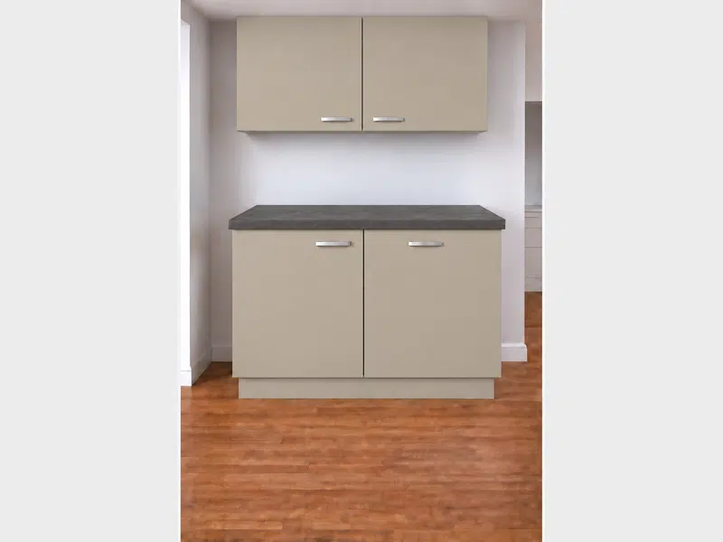 Keuken kasjmeir grijs met vaatwasser en hangkasten Kasjmiergrijs keuken 120 cm met hangkasten