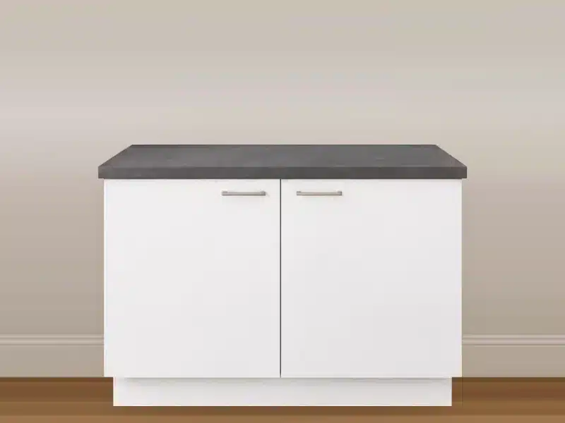 Wit keukenblok van 120 cm